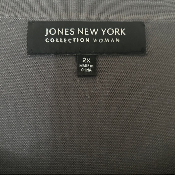 Jones New York Sweater Grey Silk Blend Pullover Short Sleeves Soft Plus size 2X - Picture 11 of 14